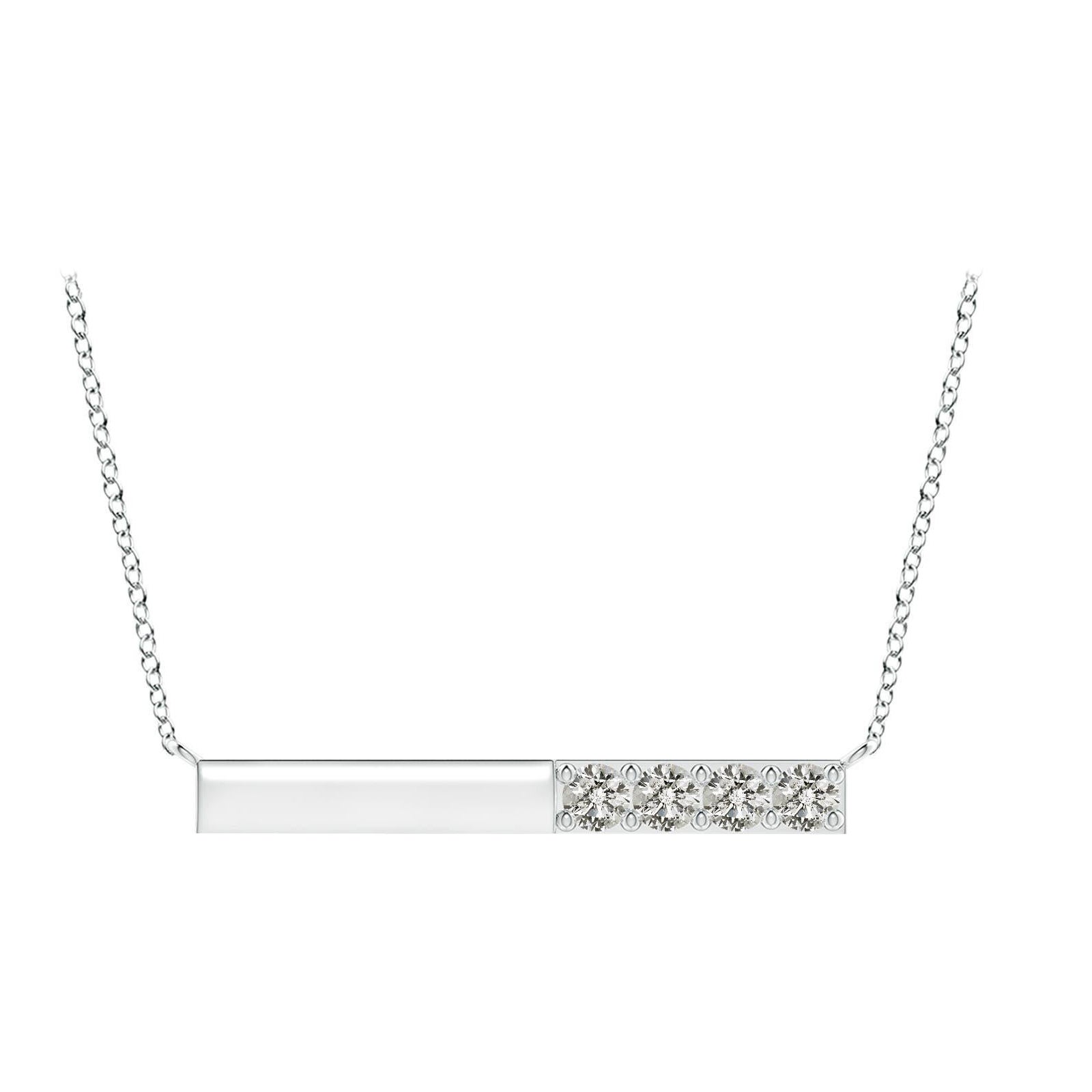 Collana Angara con diamanti tondi naturali incastonati in oro bianco 14K per donna