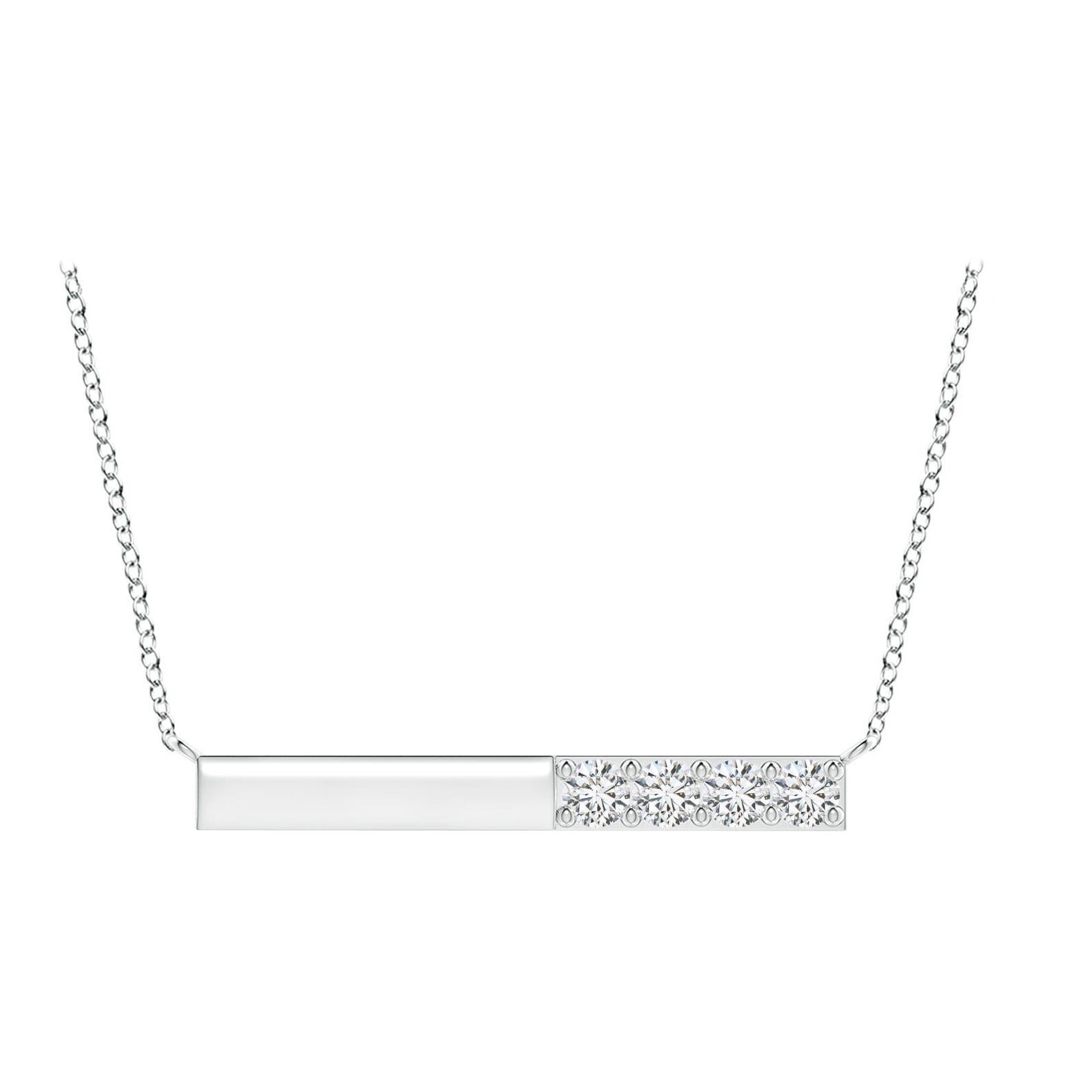 Collana Angara con diamanti rotondi naturali incastonati in oro bianco 14K per donna