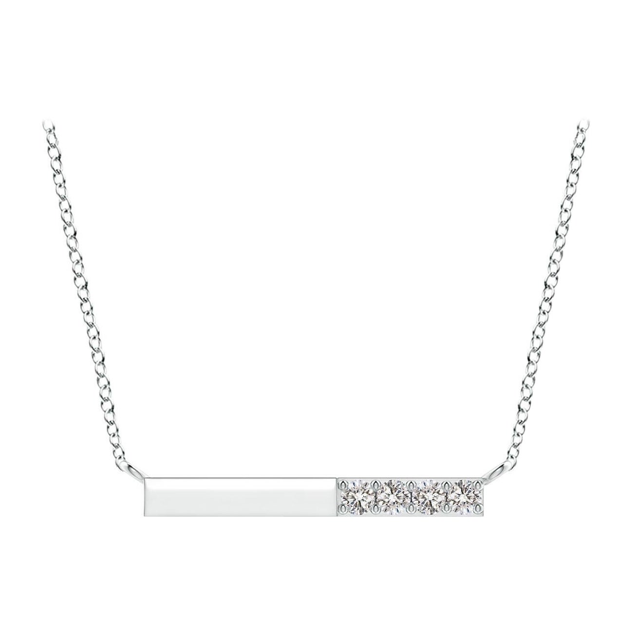 Collana Angara con diamanti rotondi naturali incastonati in oro bianco 14K per donna
