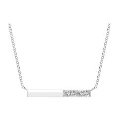 Angara Natural Prong-Set Runde Diamant Bar Halskette in 14K Weißgold für Frauen