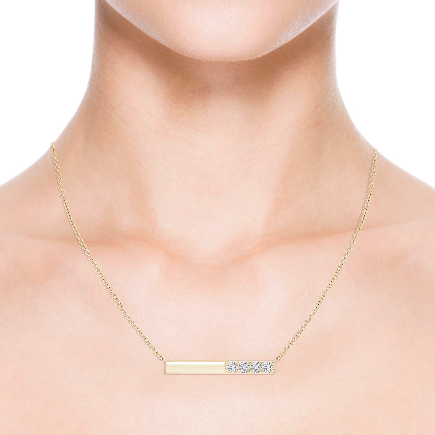 Collana Angara con diamanti rotondi incastonati Nature in oro giallo 14 carati In condizioni Nuovo in vendita a Los Angeles, CA