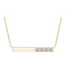 Angara Natural Prong-Set Round Diamond Bar Halskette in 14K Gelbgold