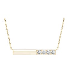 Angara Natural Prong-Set Round Diamond Bar Halskette in 14K Gelbgold