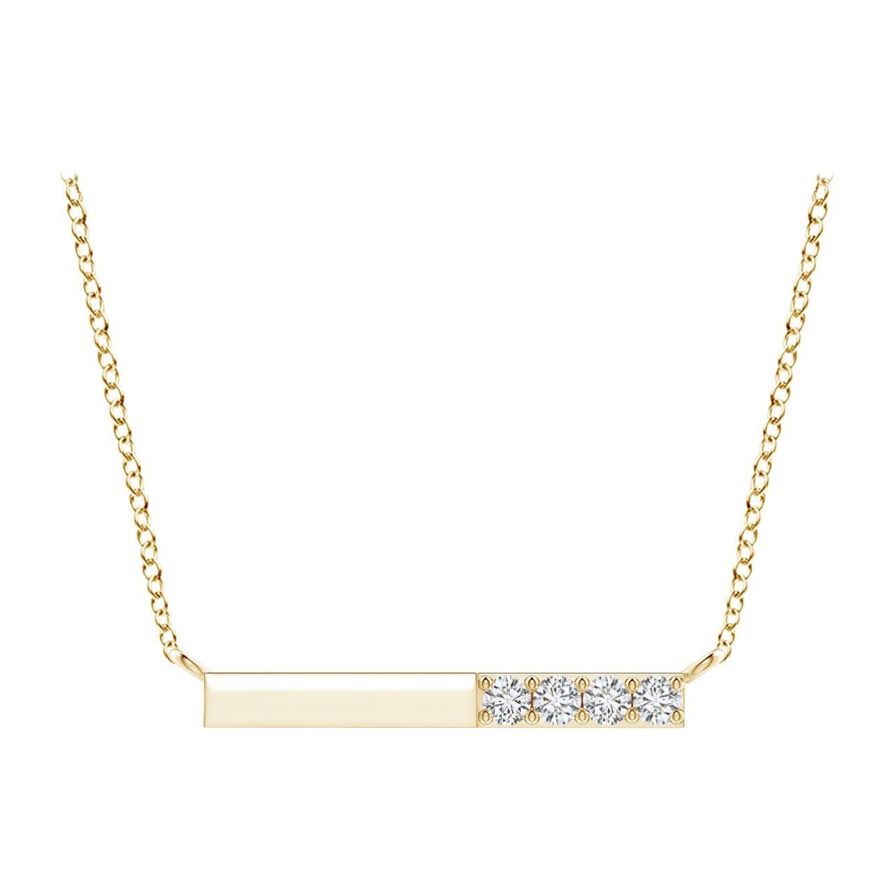 Collana Angara con diamanti rotondi incastonati Nature in oro giallo 14 carati