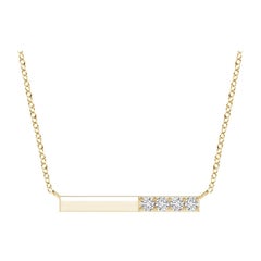 Angara Natural Prong-Set Round Diamond Bar Halskette in 14K Gelbgold