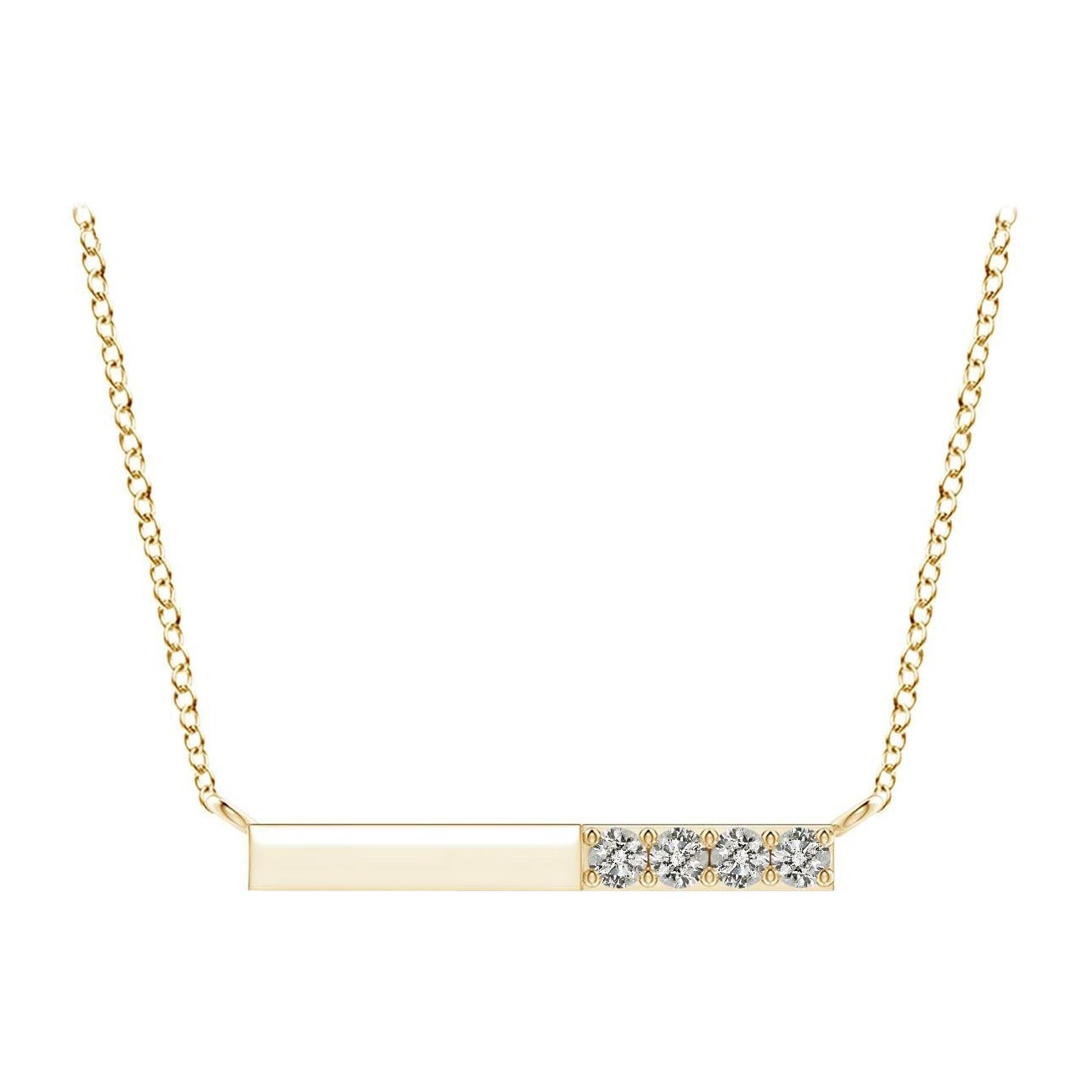 Collana Angara con diamanti rotondi incastonati Nature in oro giallo 14 carati