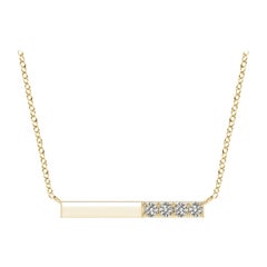 Angara Natural Prong-Set Round Diamond Bar Halskette in 14K Gelbgold