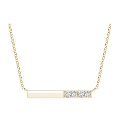 Angara Natural Prong-Set Round Diamond Bar Halskette in 14K Gelbgold