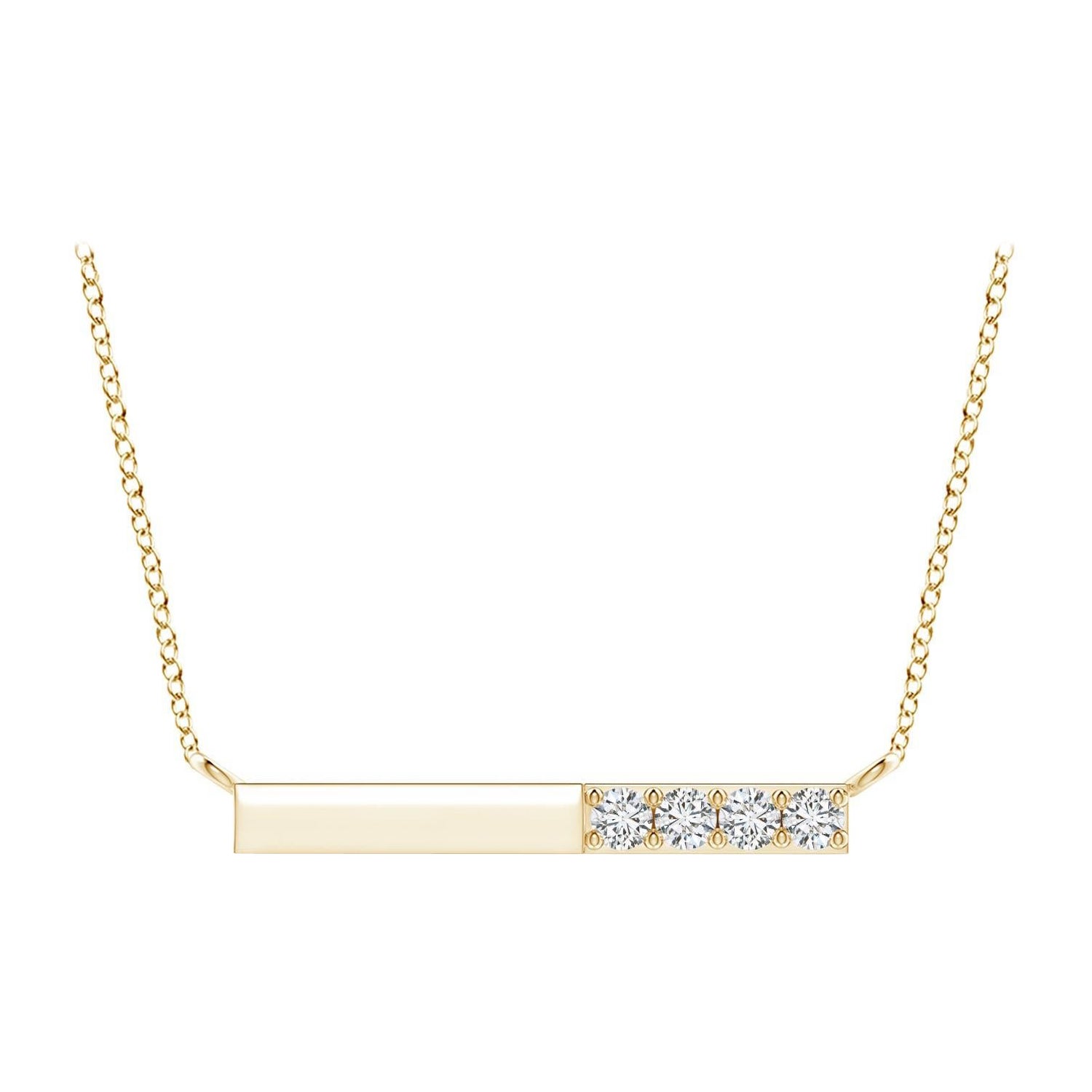 Collana Angara con diamanti rotondi incastonati Nature in oro giallo 14 carati