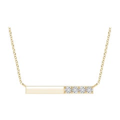 Angara Natural Prong-Set Round Diamond Bar Halskette in 14K Gelbgold
