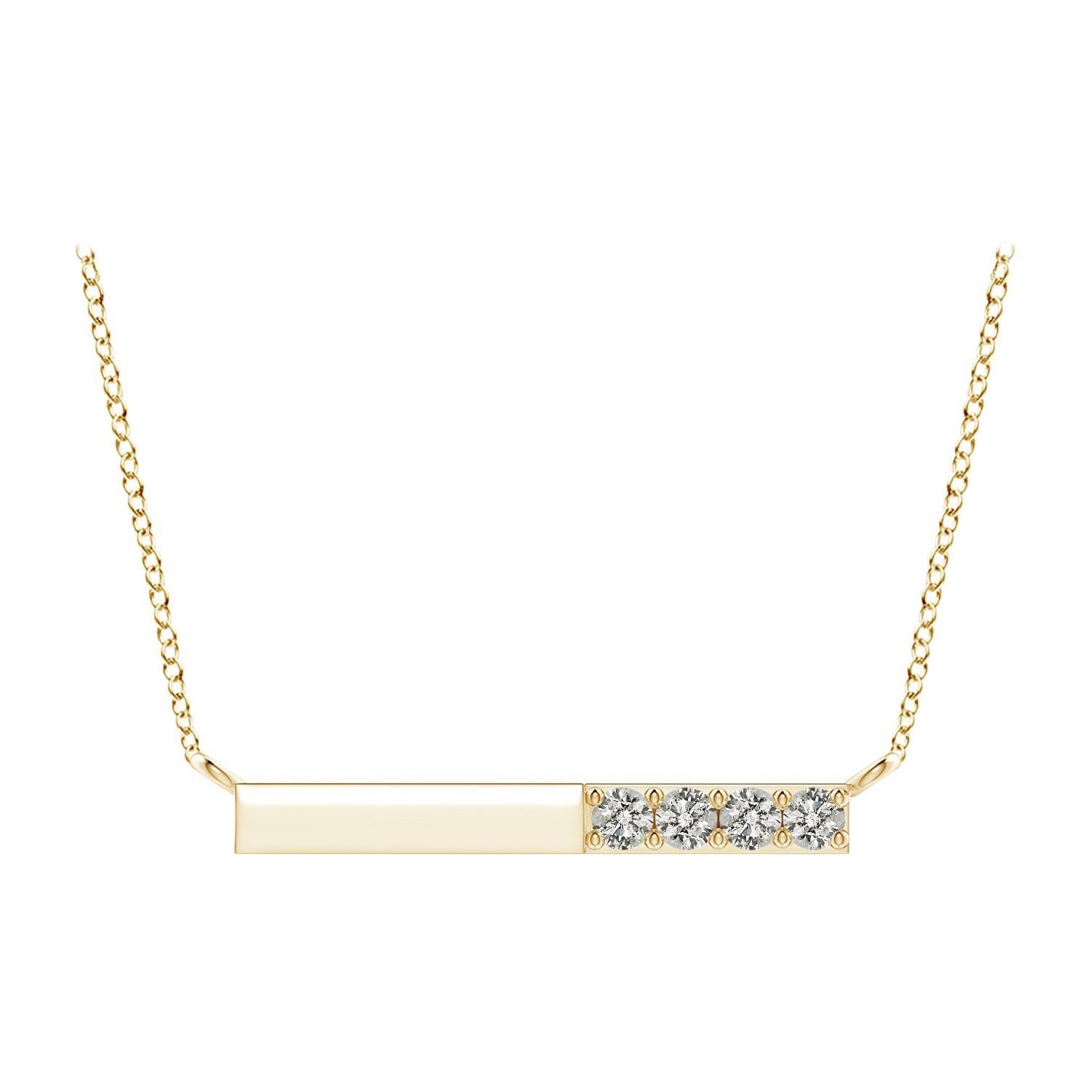 Collana Angara con diamanti rotondi incastonati Nature in oro giallo 14 carati