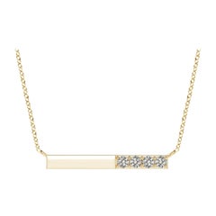 Angara Natural Prong-Set Round Diamond Bar Halskette in 14K Gelbgold