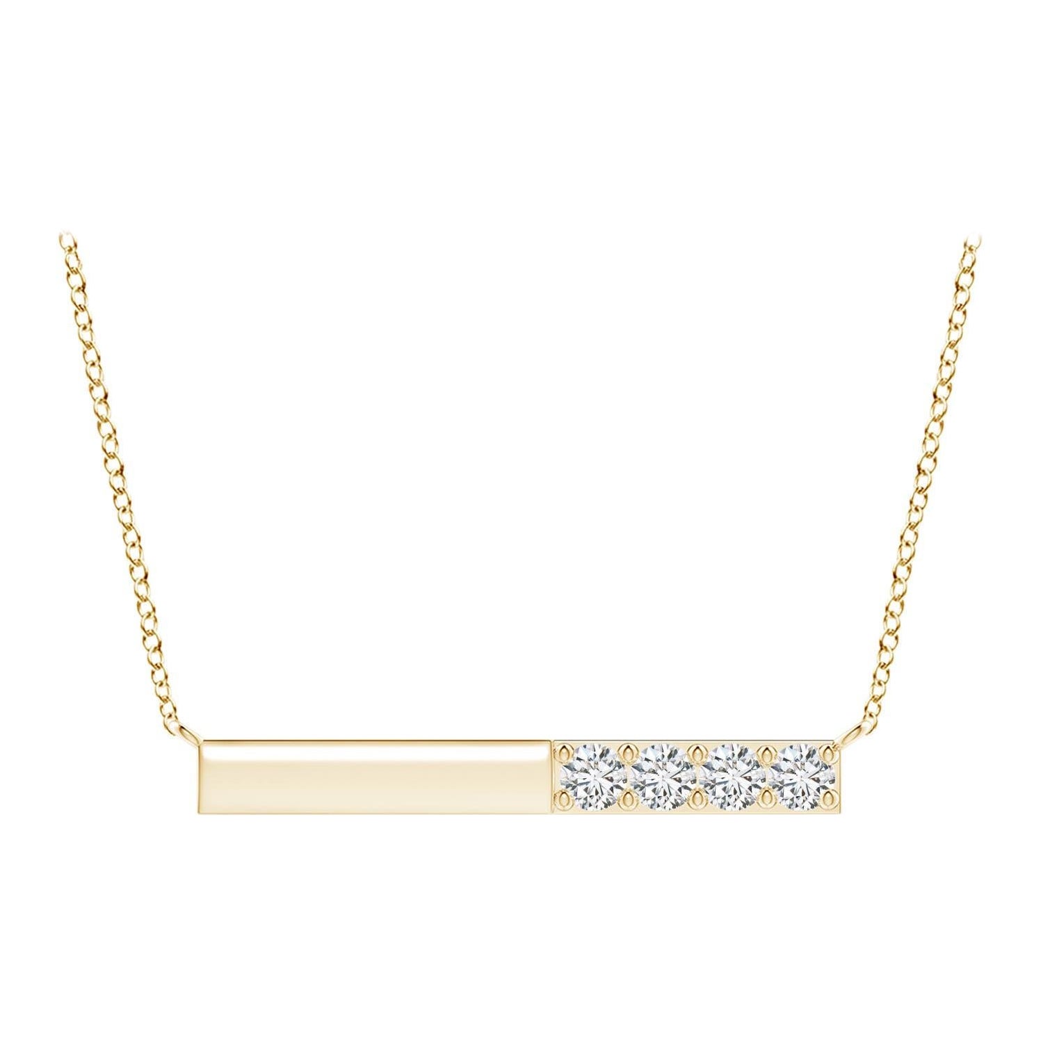 Collana Angara con diamanti rotondi incastonati Nature in oro giallo 14 carati