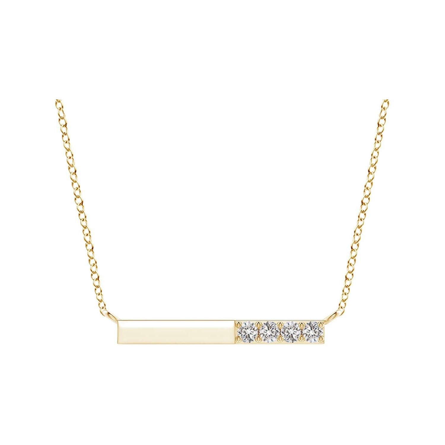 Collana Angara con diamanti rotondi incastonati Nature in oro giallo 14 carati