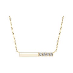 Angara Natural Prong-Set Round Diamond Bar Halskette in 14K Gelbgold