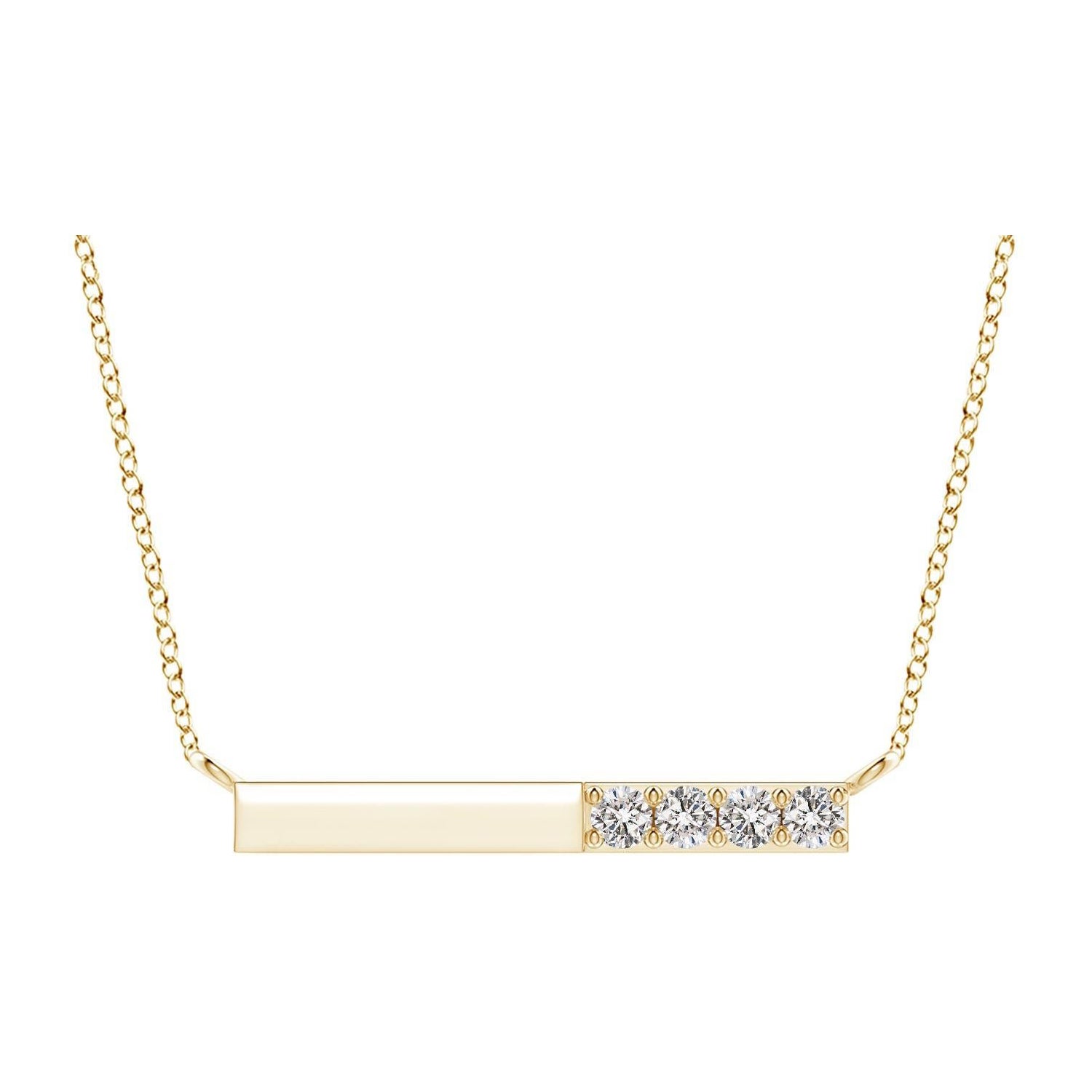 Collana Angara con diamanti rotondi incastonati Nature in oro giallo 14 carati