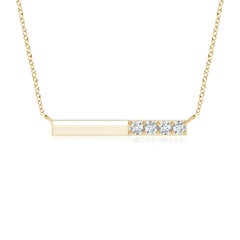 Collana Angara Nature con diamanti rotondi incastonati in oro giallo 14K per donna