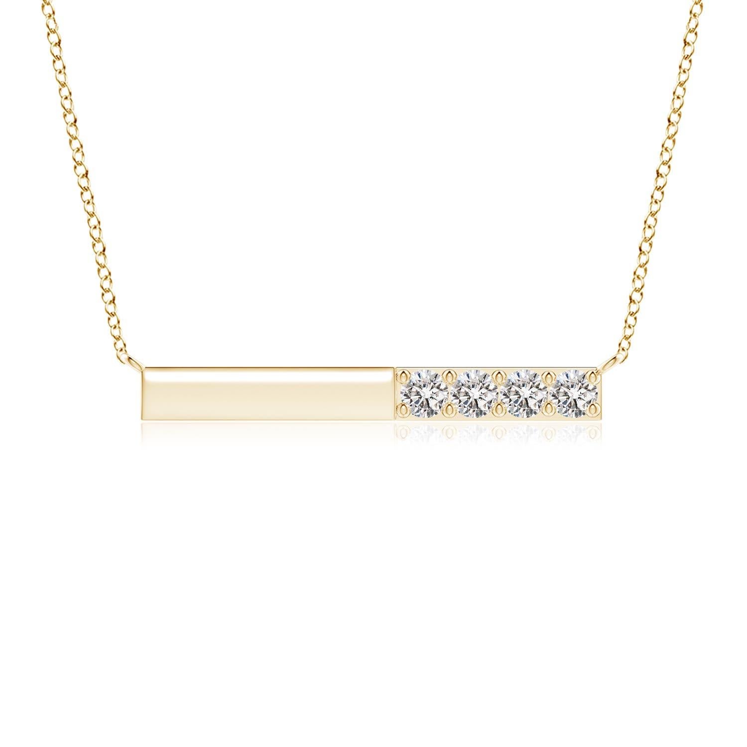 Collana Angara Nature con diamanti rotondi incastonati in oro giallo 14K per donna in vendita