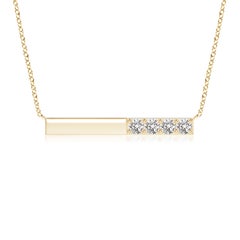 Collana Angara Nature con diamanti rotondi incastonati in oro giallo 14K per donna
