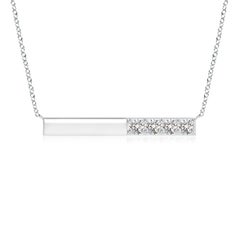 Collana Angara con diamanti rotondi incastonati in platino per donne