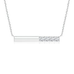 Angara Natural Prong-Set Runde Diamant Bar Halskette in Platin für Frauen
