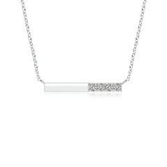 Angara Natural Prong-Set Runde Diamant Bar Halskette in Platin für Frauen