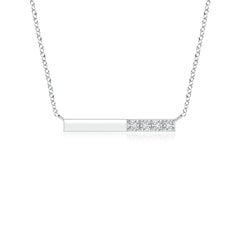 Angara Natural Prong-Set Runde Diamant Bar Halskette in Platin für Frauen