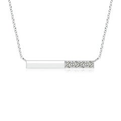 Angara Natural Prong-Set Runde Diamant Bar Halskette in Platin für Frauen