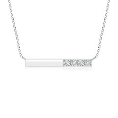 Angara Natural Prong-Set Runde Diamant Bar Halskette in Platin für Frauen