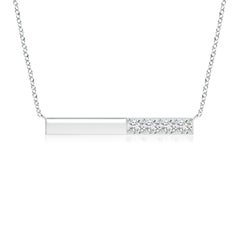Angara Natural Prong-Set Runde Diamant Bar Halskette in Platin für Frauen