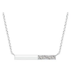 Angara Collar con Barra de Diamantes Redondos Naturales Engastados en Platino para Mujer