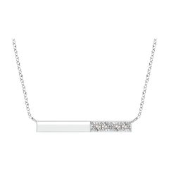 Angara Collar con Barra de Diamantes Redondos Naturales Engastados en Platino para Mujer