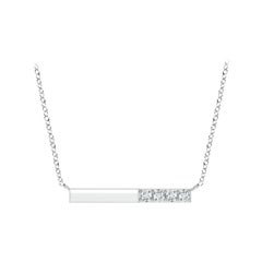 Angara Collar con Barra de Diamantes Redondos Naturales Engastados en Platino para Mujer
