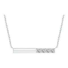 Collier en platine avec barrette de diamants ronds sertis clos Angara pour femmes