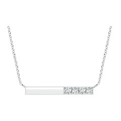 Angara Natural Prong-Set Round Diamond Bar Necklace in Platinum for Women