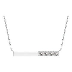 Angara Natural Prong-Set Round Diamond Bar Necklace in Platinum for Women