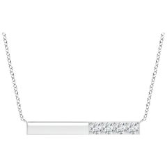 Angara Natural Prong-Set Runde Diamant Bar Halskette in Platin für Frauen