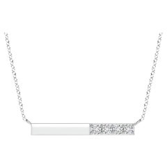 Angara Natural Prong-Set Runde Diamant Bar Halskette in Platin für Frauen