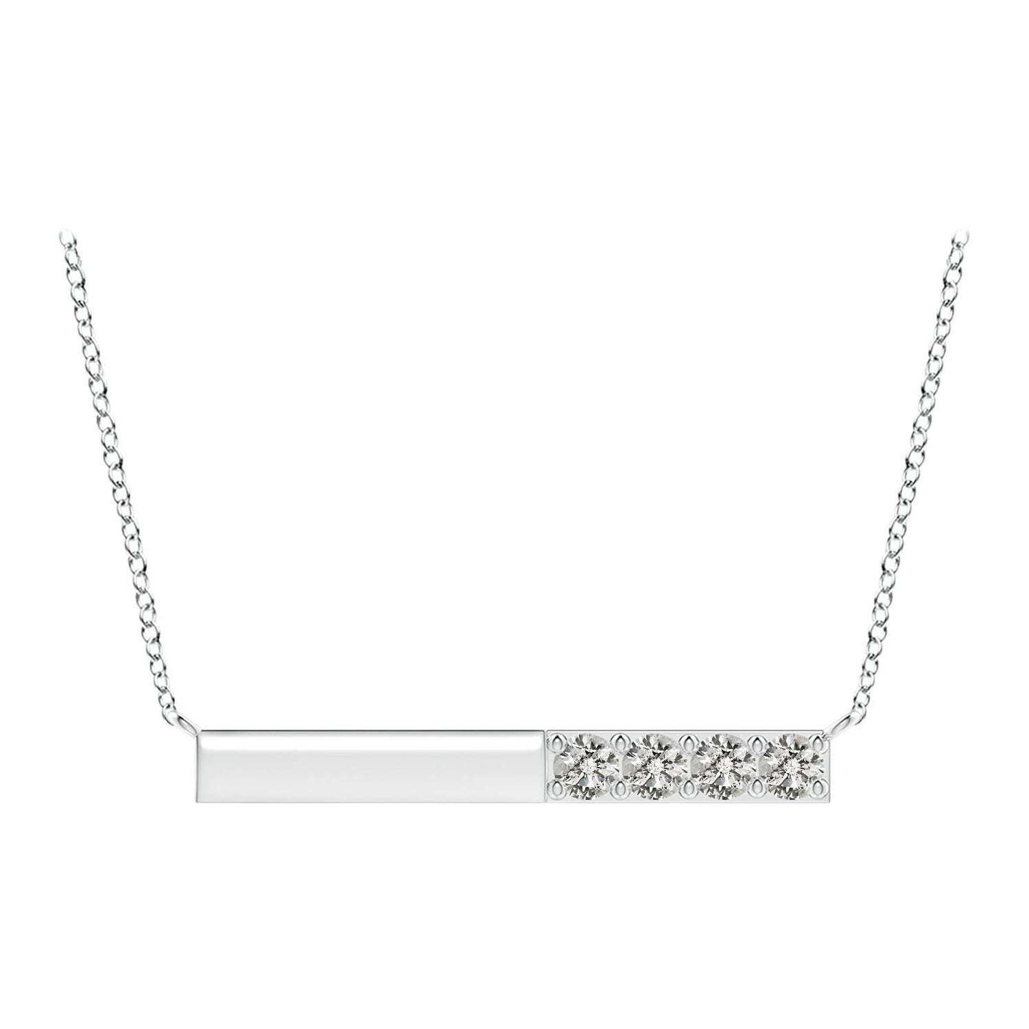 Collana Angara con diamanti rotondi incastonati in platino per donne
