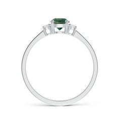 Angara Natural Prong-Set Round Teal Montana Sapphire & Diamond Ring in 14K Gold