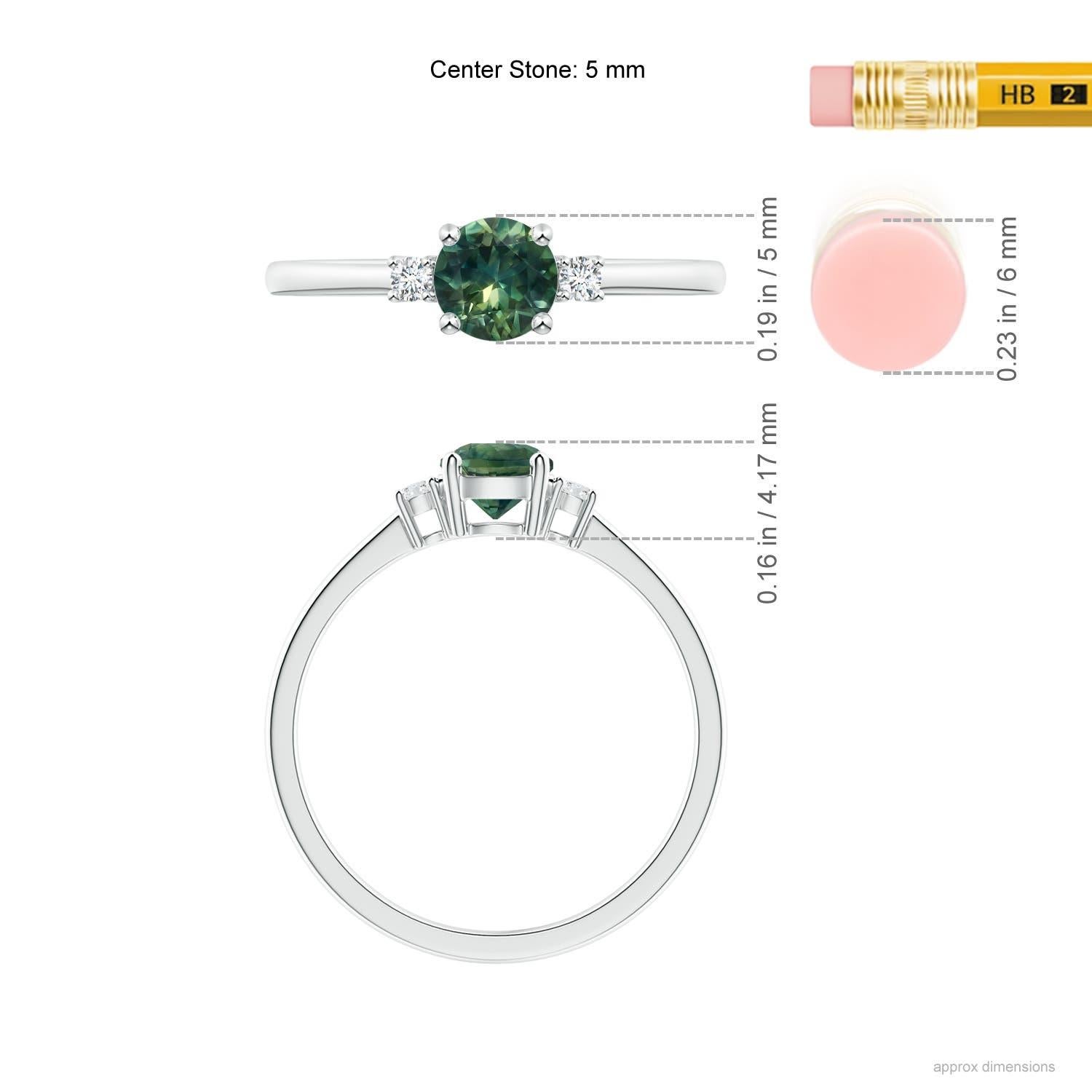 Donna Anello Angara Nature con zaffiro tondo del Montana e diamanti incastonati, in oro 14K in vendita
