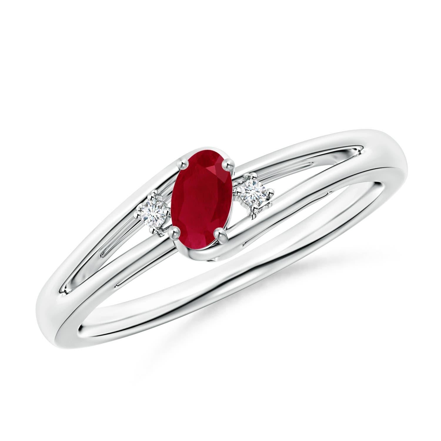 Anillo Angara de oro macizo de 14 quilates con diamantes y rubíes naturales engastados en garras en venta 3