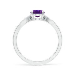 Angara natürlichen Prong-Set Solitär 1,15 kt Amethyst Ring in 14K massivem Gold