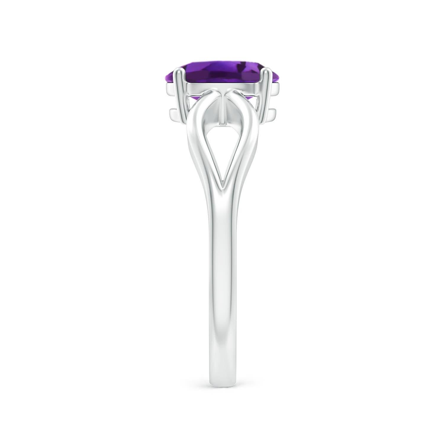 Anillo Angara de amatista natural con solitario engastado de 1,15 ct en oro macizo de 14 quilates en Nuevo estado para la venta en Los Angeles, CA