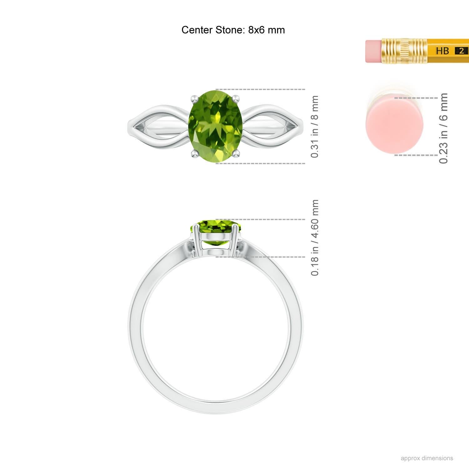 De las mujeres Anillo Angara de oro macizo de 14 quilates con solitario natural engastado de 1,35 quilates de peridoto en venta