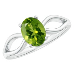 Angara Natural Prong-Set Solitaire 1.35 ct Peridot Ring in 14K Solid Gold