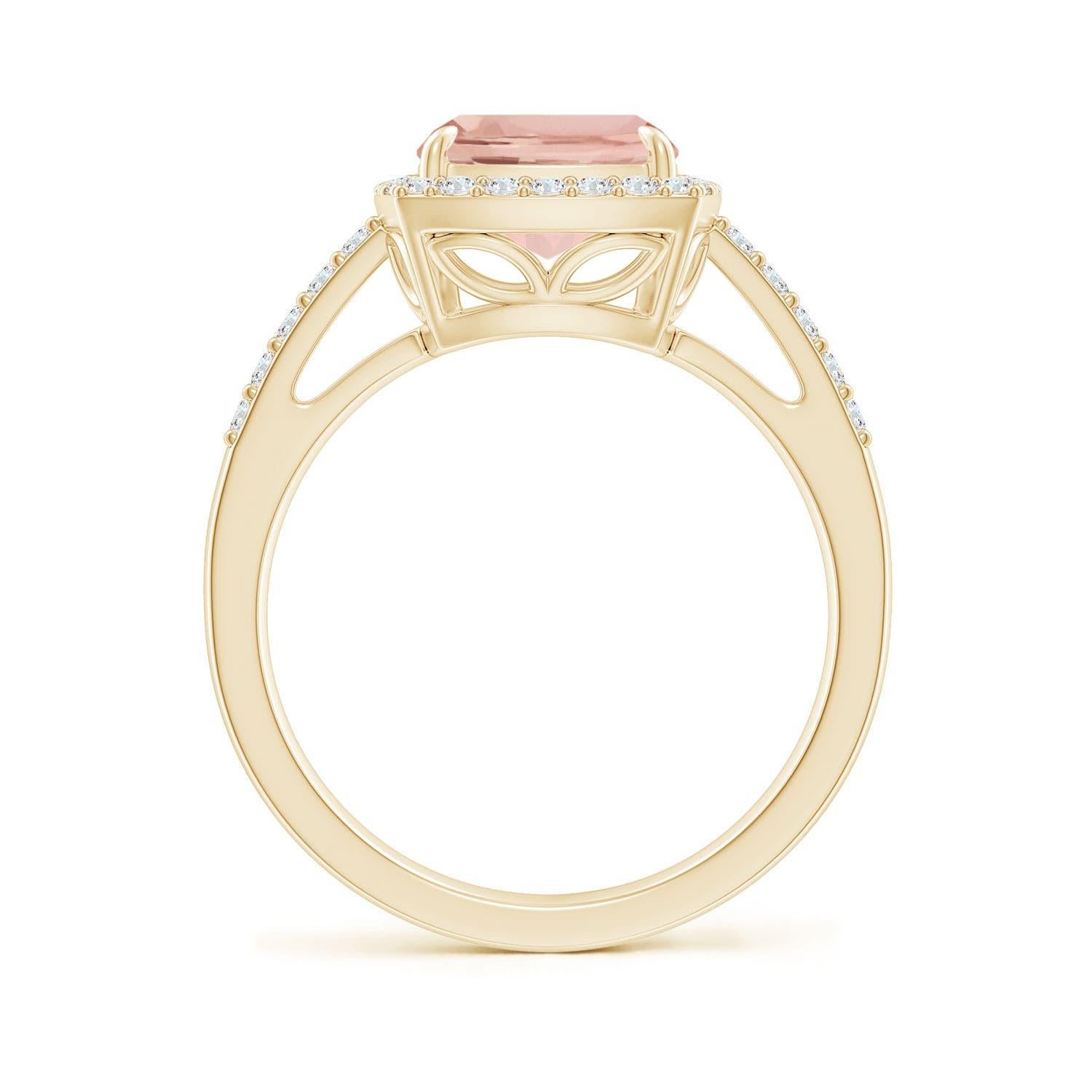 Angara 14k Gold Morganite Diamond Engagement Ring… - image 2