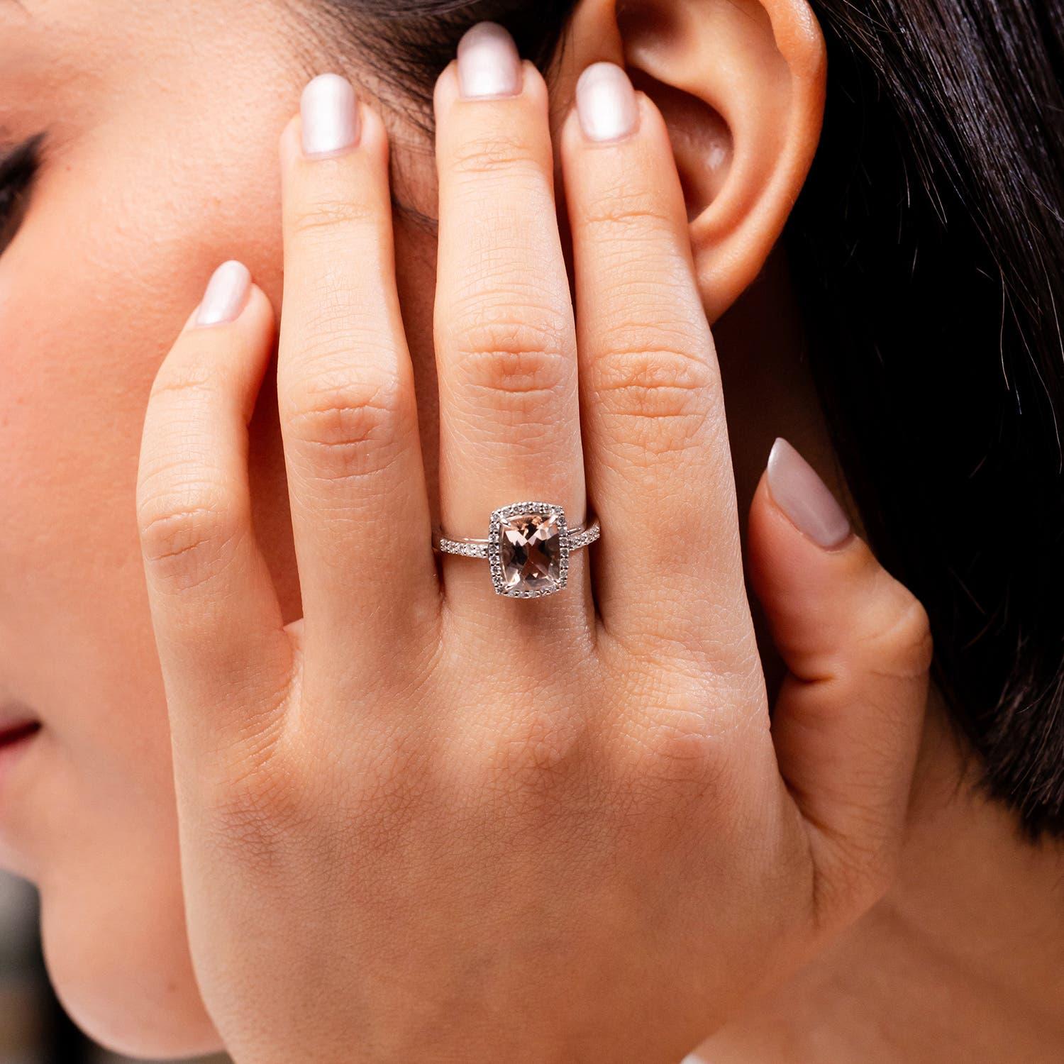 Angara 14k Gold Morganite Diamond Engagement Ring… - image 4