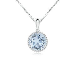 Angara Natural Rope-Framed Claw-Set 1,12ct Aquamarin Solitaire Anhänger Platin