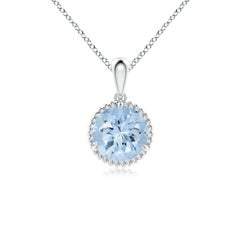 Angara Natural Rope-Framed Claw-Set 1,12ct Aquamarin Solitaire Anhänger Platin